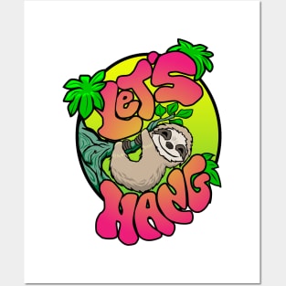 Sloth T-Shirt - Let's Hang Posters and Art